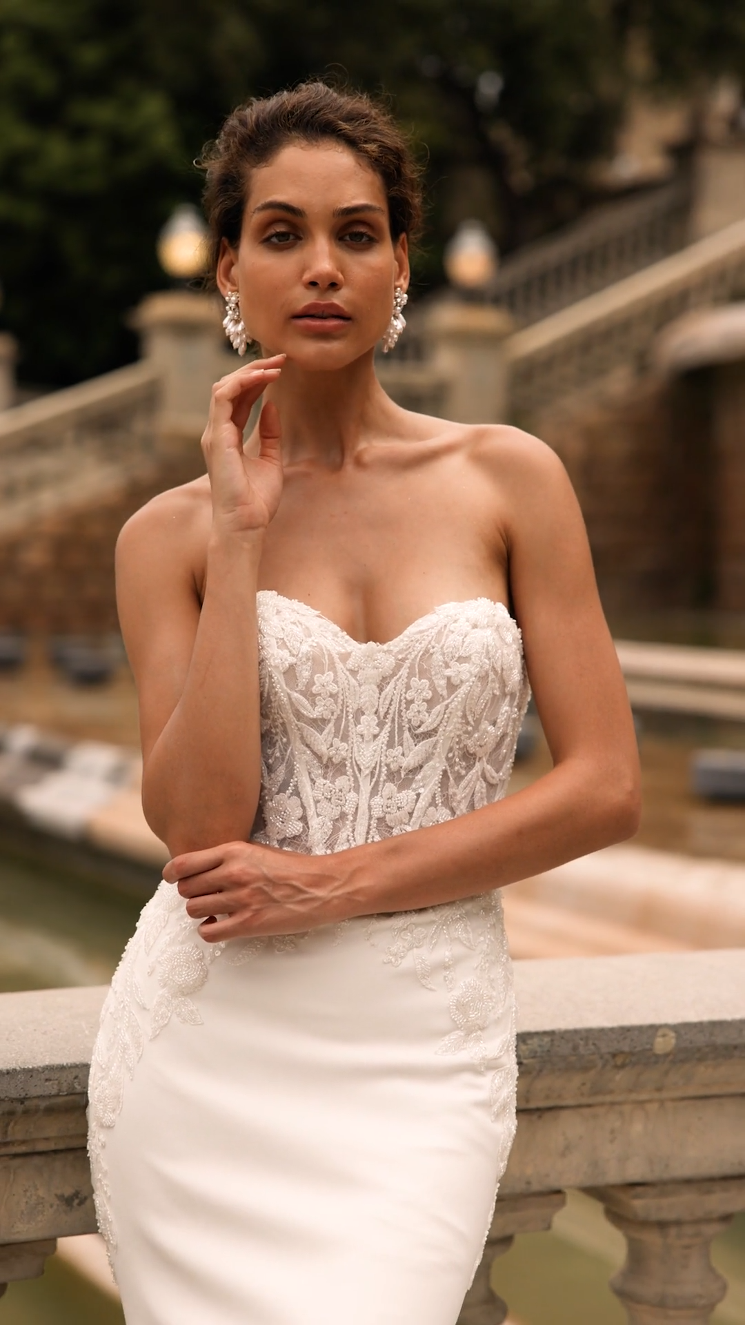 ValStefani BLANCA Strapless Sweetheart and Open Illusion Back Mermaid with Detachable Illusion Long Sleeves Jacket Included for a 2-for-1 Look