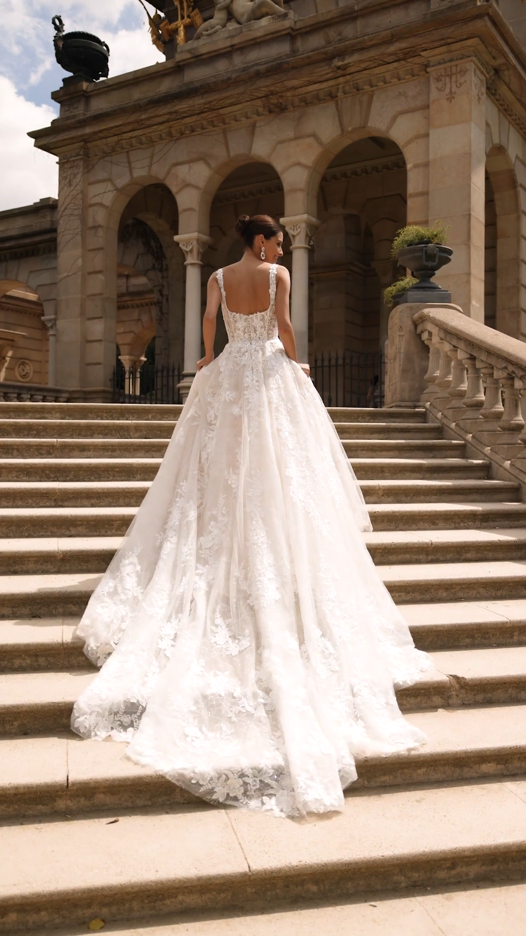 ValStefani NATHALIE Fairytale Soft Square Neck Full A-Line Gown in Rosette Glitter Tulle and Unlined Bodice