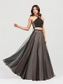 ValStefani 3414RY two piece dot net and satin ball gown in black and nude ValStefani 3414RY two piece dot net and satin ball gown in black and nude