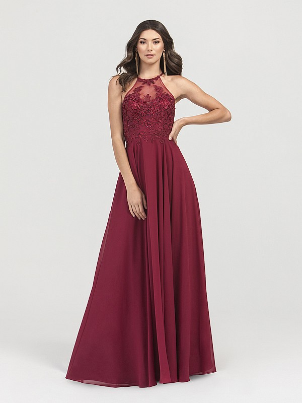 ValStefani 3402RG wine chiffon A-line long formal dress