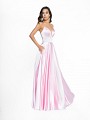 ValStefani 3701RI affordable pink a-line prom dress with sweetheart neckline and illusion inset