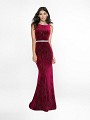 ValStefani 3757RE wine mermaid prom dress with bateau neck neckline
