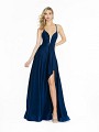 ValStefani 3717RY navy a-line dress with asymmetrical hem and built in mini skirt