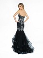 ValStefani 3775RI black and silver mermaid dress with open back and kick train ValStefani 3775RI black and silver mermaid dress with open back and kick train