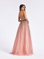 Sparkling gold and dusty pink formal gown with sultry open back and straps Sparkling gold and dusty pink formal gown with sultry open back and straps