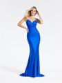 Val Stefani 3903RY elegant royal blue jersey surplice sweetheart with straps sheath prom dress