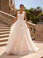 ValStefani NATHALIE Unlined Soft Square Neck with Straps Full A-Line Embroirdered Lace Appliques