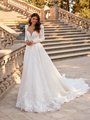 ValStefani BELINDA Lavish Ball Gown Strapless Deep Sweetheart with Illusion Inset with Detachable Long Juliet Sleeves Included
