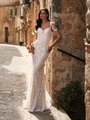 Beaded Bohemian Chic All Beaded Mermaid Wedding Dress With Off the Shoulder Sleeves