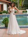 Simply Val Stefani S2194 Drop Waist Strapless Floral Lace Full A-Line Tulle Wedding Dress with Illusion Plunge Simply Val Stefani S2194 Drop Waist Strapless Floral Lace Full A-Line Tulle Wedding Dress with Illusion Plunge