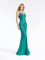 Val Stefani 3912RD emerald glitter print net formal gown with sweetheart neckline and beaded belt Val Stefani 3912RD emerald glitter print net formal gown with sweetheart neckline and beaded belt
