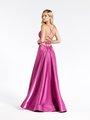 Val Stefani 3924RY sexy yet sophisticated lace-up back floor length full A-line prom gown in shiny satin Val Stefani 3924RY sexy yet sophisticated lace-up back floor length full A-line prom gown in shiny satin