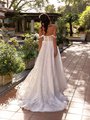 Style HART Unlined open back embroidered organza A-line gown with sweep train Style HART Unlined open back embroidered organza A-line gown with sweep train