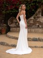 Pointed Wide V-Back Chic Crepe Mermaid with Sweep Train Style AUBURN Pointed Wide V-Back Chic Crepe Mermaid with Sweep Train Style AUBURN