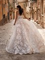 A-line Beaded Strappy Back Boho Lace Wedding Dress With Sexy Back Neckline And Lace Sweep Train A-line Beaded Strappy Back Boho Lace Wedding Dress With Sexy Back Neckline And Lace Sweep Train