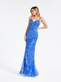 ValStefani 3912RD luxurious royal blue glitter print net prom dress with horsehair trim hem ValStefani 3912RD luxurious royal blue glitter print net prom dress with horsehair trim hem