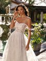 See-through ruched sweetheart embroidered organza detachable swag sleeves A-line wedding dress Style HART See-through ruched sweetheart embroidered organza detachable swag sleeves A-line wedding dress Style HART