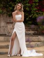 Wrap Skirt Basque Waist Strapless Crepe Back Satin Mermaid Wedding Dress Style AUBURN Wrap Skirt Basque Waist Strapless Crepe Back Satin Mermaid Wedding Dress Style AUBURN