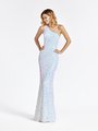 Val Stefani 3928RY multi and ivory stretch embroidered sequin sheath prom dress with one shoulder neckline trend Val Stefani 3928RY multi and ivory stretch embroidered sequin sheath prom dress with one shoulder neckline trend