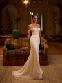 Swag sleeves see-through strapless ruched sweetheart beaded tulle mermaid gown ValStefani VENUS Swag sleeves see-through strapless ruched sweetheart beaded tulle mermaid gown ValStefani VENUS