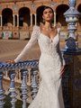 ValStefani DANIELA Detachable Illusion Long Juliet Sleeves on Beaded Straps V-Neck with Illusion Inset Mermaid Bridal Gown ValStefani DANIELA Detachable Illusion Long Juliet Sleeves on Beaded Straps V-Neck with Illusion Inset Mermaid Bridal Gown
