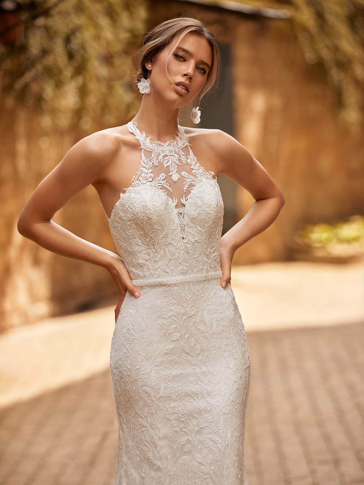 halter with a sweetheart neckline wedding dress